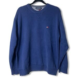 Tommy Hilfiger – Men’s Vintage 90s Blue Crewneck Sweater Heavyweight – Sz. L